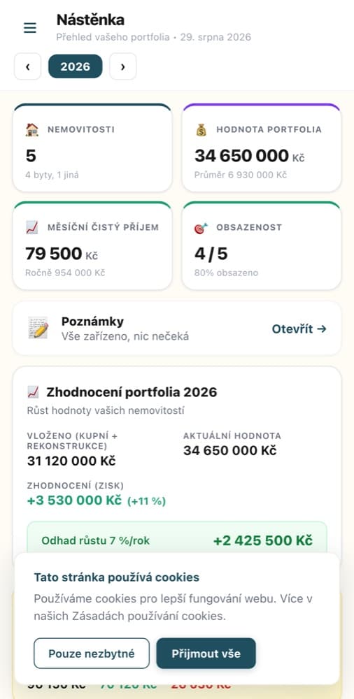 Housio nadzorna ploča na telefonu
